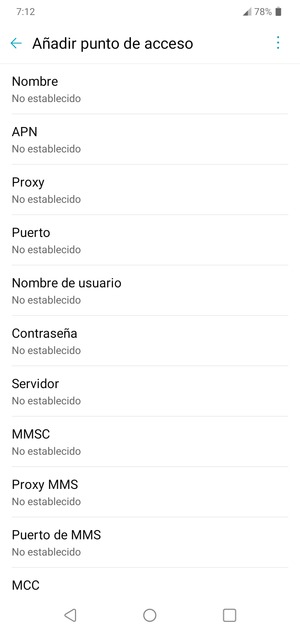Introduzca la información de MMS