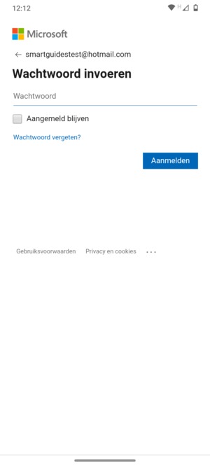 Voer uw wachtwoord in en selecteer Aanmelden