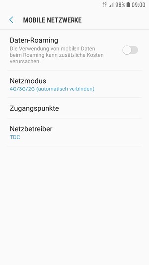 Um das Netzwerk zu wechseln, falls Probleme auftreten, wählen Sie Netzbetreiber