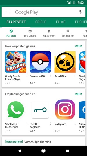Wählen Sie die Suchleiste
