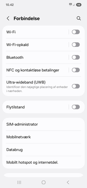 Vælg Mobilnetværk