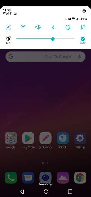 Slide down the top menu again