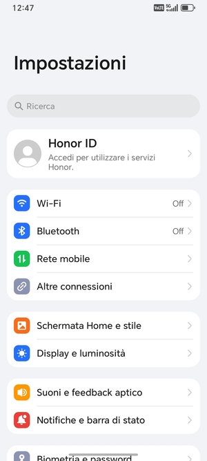 Seleziona Wi-Fi