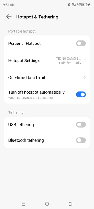 Select Hotspot Settings
