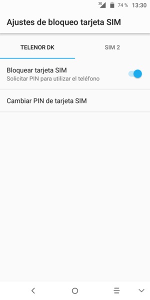 Seleccione Public y Cambiar PIN de tarjeta SIM