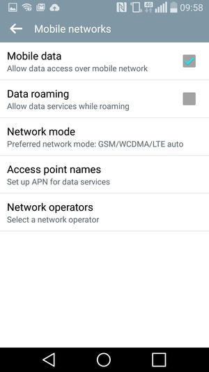 Select Access point names