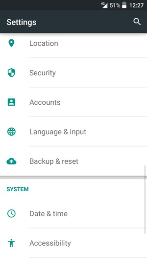 Scroll to and select Accounts