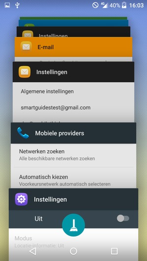 Selecteer het Verwijderen-pictogram om alle actieve apps te sluiten