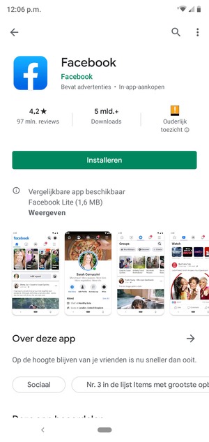 Selecteer Installeren
