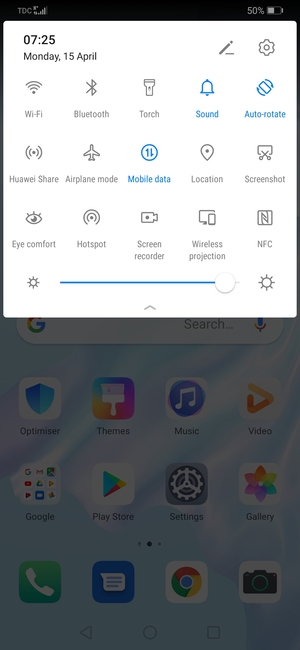 Adjust brightness to the required level