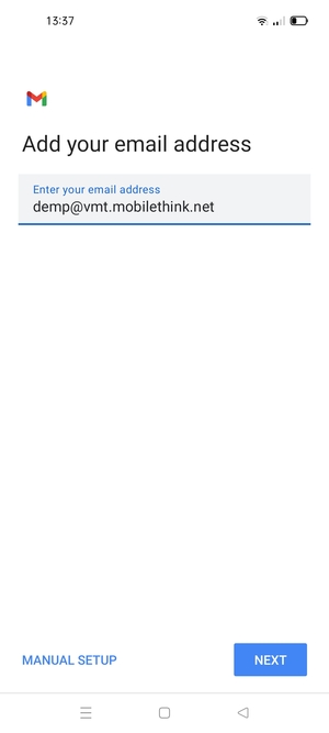Enter your Email address and select NEXT