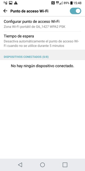 El teléfono ha sido configurado para su uso como módem