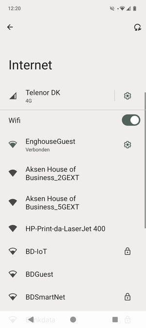 U bent nu verbonden met het WiFi-netwerk
