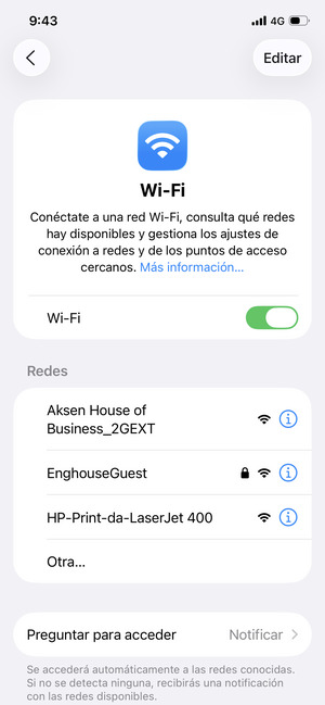 Seleccione la red inalámbrica a la que desea conectarse