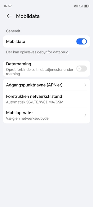 Vælg Adgangspunktnavne (APN'er)