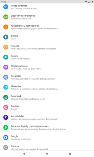 Desplácese y seleccione Sistema