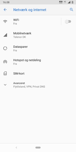 Vælg Mobilnetværk