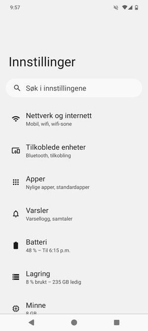 Velg Nettverk og internett