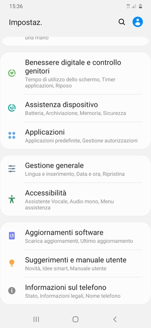 Scorri e seleziona Aggiornamenti software