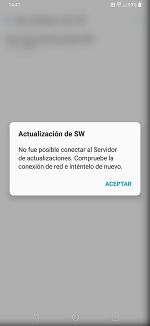 Si su teléfono está actualizado, seleccione ACEPTAR