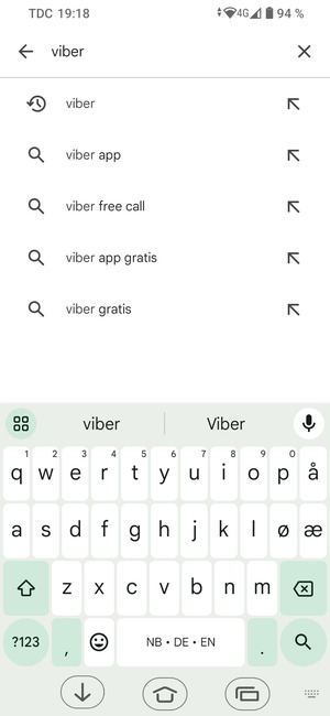 Skriv inn applikasjonsnavnet og velg Søk