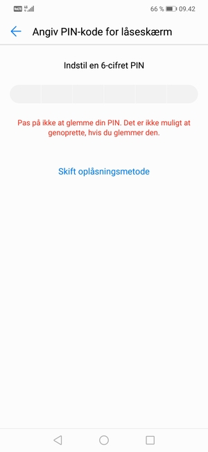 Vælg Skift oplåsningsmetode
