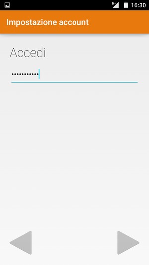 Inserisci la tua password e seleziona AVANTI