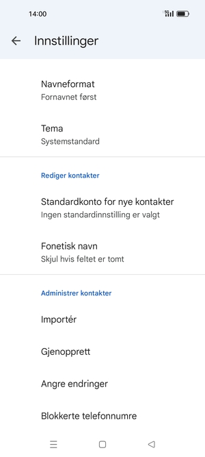 Bla til og velg Importér