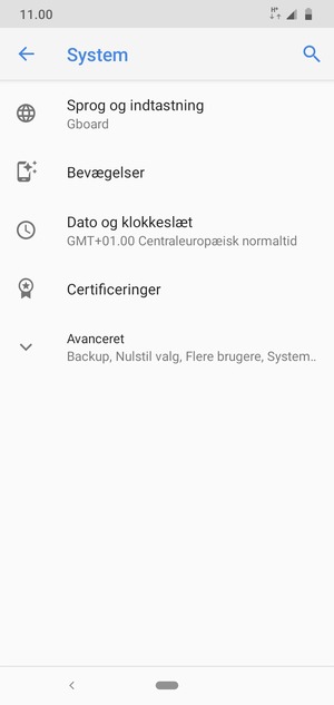 Vælg Avanceret