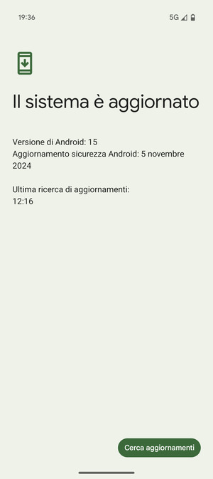 Se il tuo telefono è aggiornato, vedrai la seguente schermata