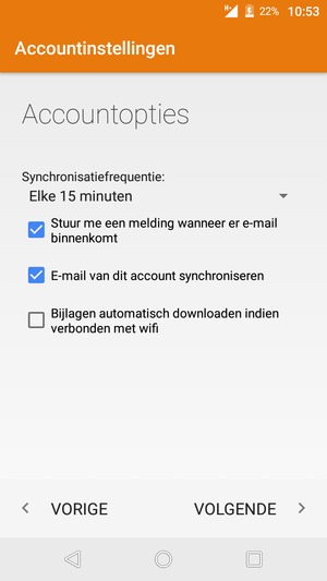 Selecteer VOLGENDE