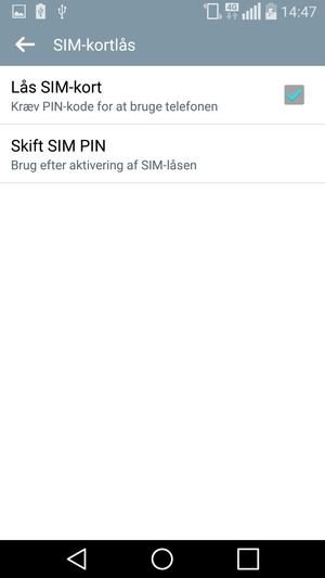 Vælg Skift SIM PIN