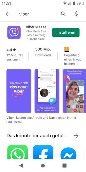 Wählen Sie die App