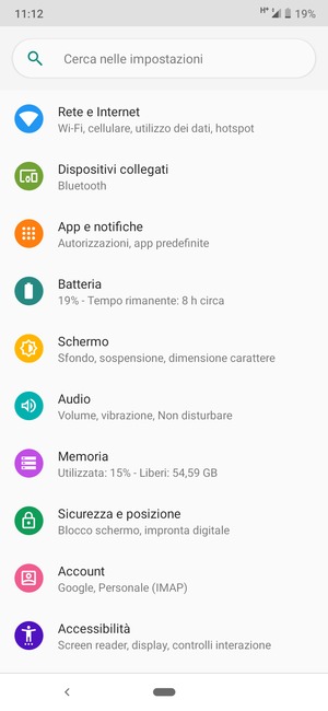 Seleziona Rete e Internet