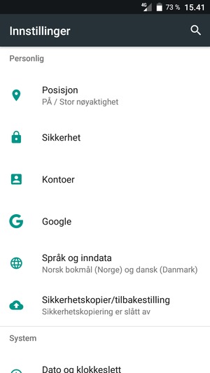 Bla til og velg Posisjon