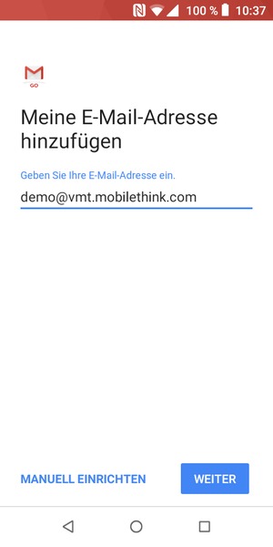 Geben Sie Ihre E-Mail-Adresse ein und wählen Sie WEITER