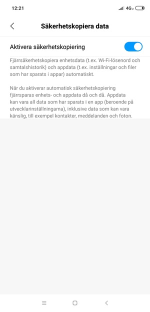 Tryck på Tillbaka-knappen