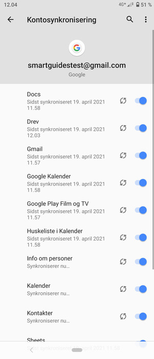 Dine kontakter fra Google vil nu blive synkroniseret til din Xperia