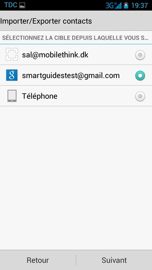 Si votre écran ressemble à ceci, sélectionnez votre compte Google puis Suivant