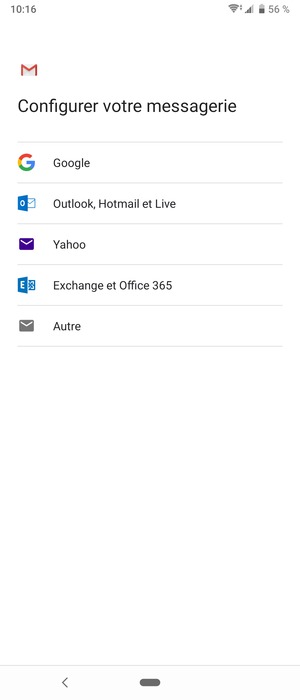 Sélectionnez Outlook, Hotmail et Live