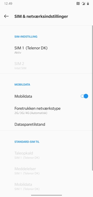 Vælg Foretrukken netværkstype