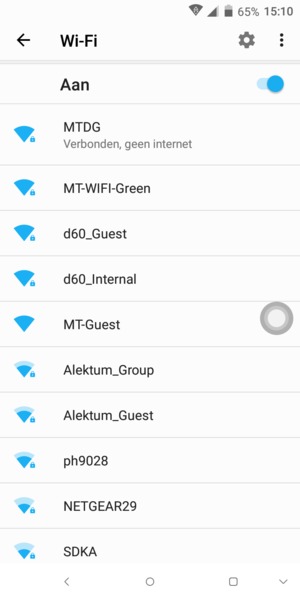 U bent nu verbonden met het WiFi-netwerk