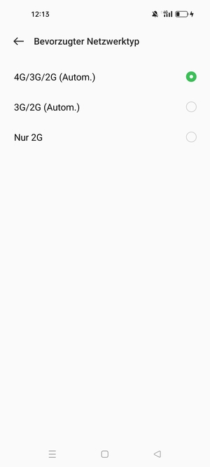 Wählen Sie die gewünschte Option