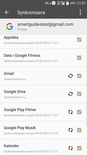 Din information kommer att synkroniseras