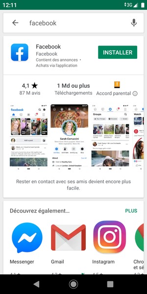 Sélectionnez l'appli