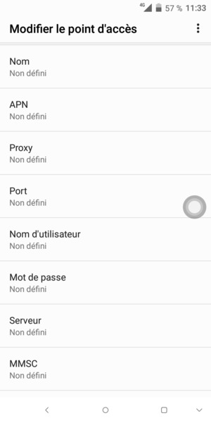 Saisissez les informations MMS