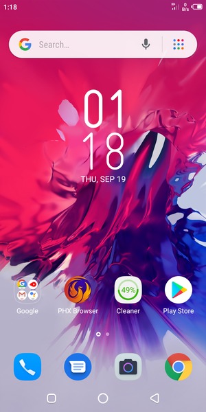 Swipe up