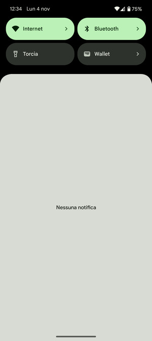 Scorri nuovamente verso il basso il menu in alto