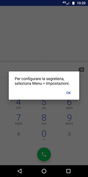 Se la segreteria telefonica non è configurata, seleziona OK