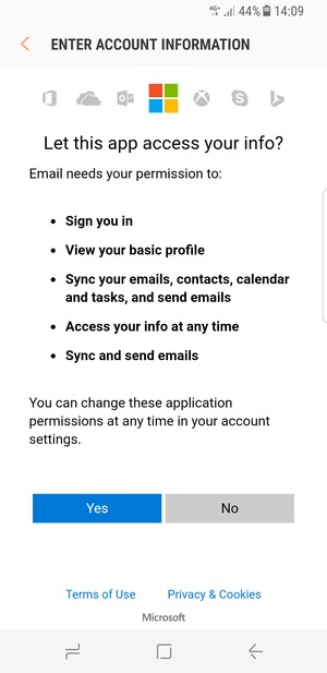 Select Yes